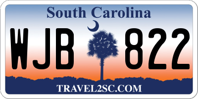 SC license plate WJB822