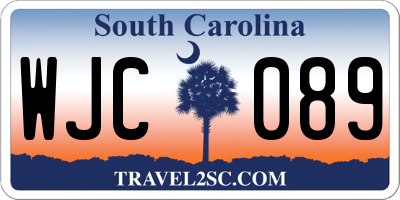 SC license plate WJC089