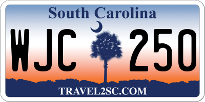 SC license plate WJC250