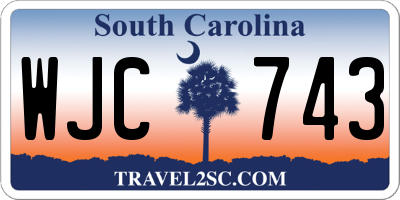 SC license plate WJC743