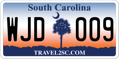 SC license plate WJD009