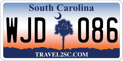 SC license plate WJD086