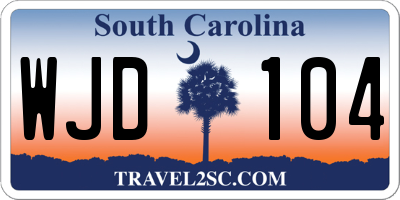 SC license plate WJD104