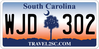 SC license plate WJD302