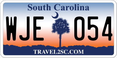 SC license plate WJE054