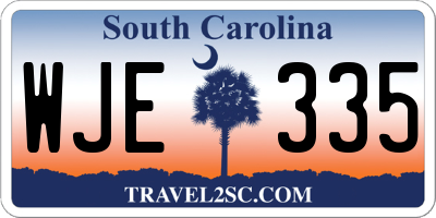 SC license plate WJE335