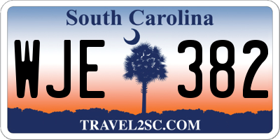 SC license plate WJE382