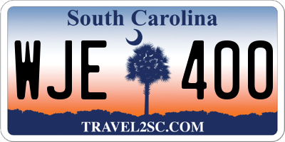 SC license plate WJE400