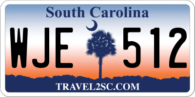 SC license plate WJE512
