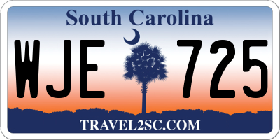 SC license plate WJE725