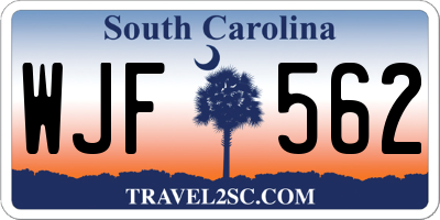 SC license plate WJF562