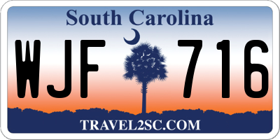 SC license plate WJF716