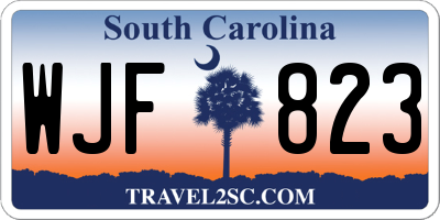 SC license plate WJF823