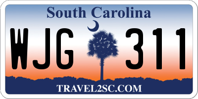 SC license plate WJG311
