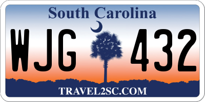SC license plate WJG432