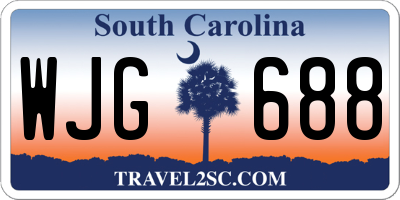 SC license plate WJG688
