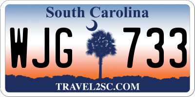 SC license plate WJG733