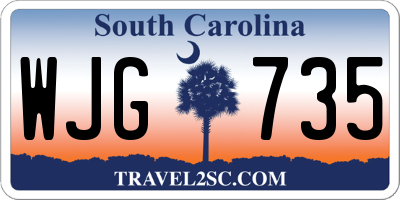 SC license plate WJG735