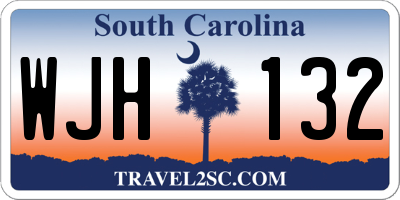 SC license plate WJH132
