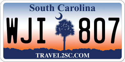 SC license plate WJI807