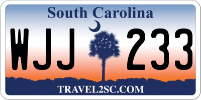 SC license plate WJJ233