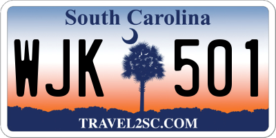 SC license plate WJK501