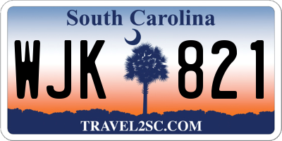 SC license plate WJK821