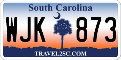 SC license plate WJK873