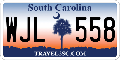 SC license plate WJL558