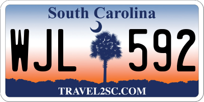 SC license plate WJL592