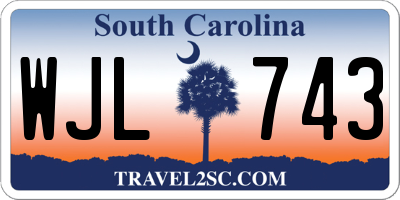 SC license plate WJL743