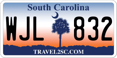 SC license plate WJL832