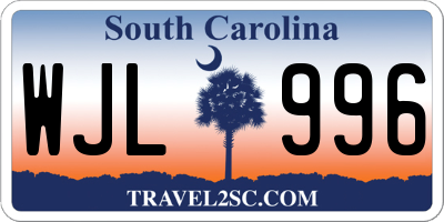 SC license plate WJL996