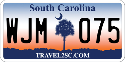 SC license plate WJM075