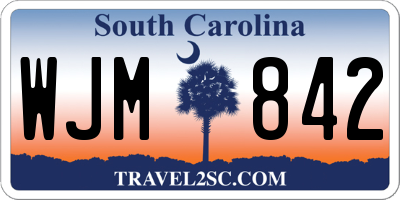 SC license plate WJM842