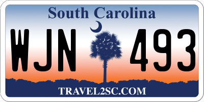 SC license plate WJN493