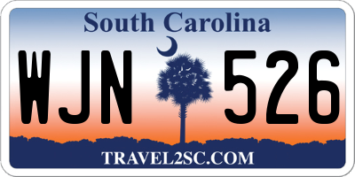SC license plate WJN526