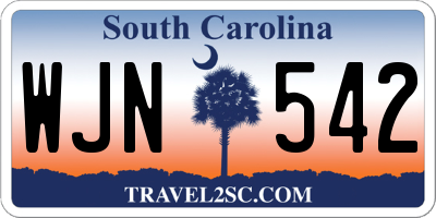 SC license plate WJN542