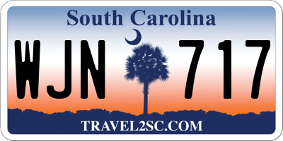 SC license plate WJN717