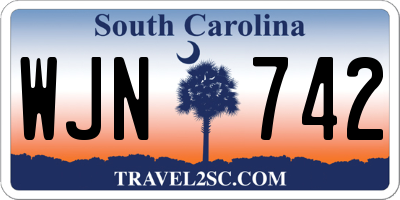 SC license plate WJN742