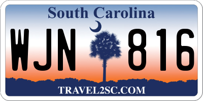 SC license plate WJN816