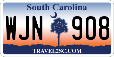 SC license plate WJN908