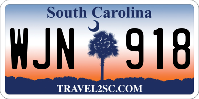 SC license plate WJN918