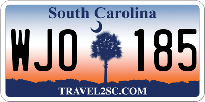 SC license plate WJO185