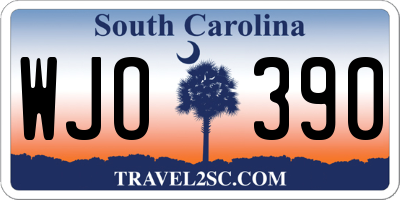 SC license plate WJO390