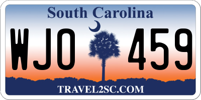 SC license plate WJO459
