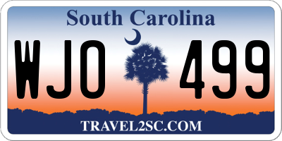 SC license plate WJO499