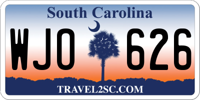 SC license plate WJO626