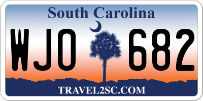 SC license plate WJO682