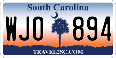 SC license plate WJO894